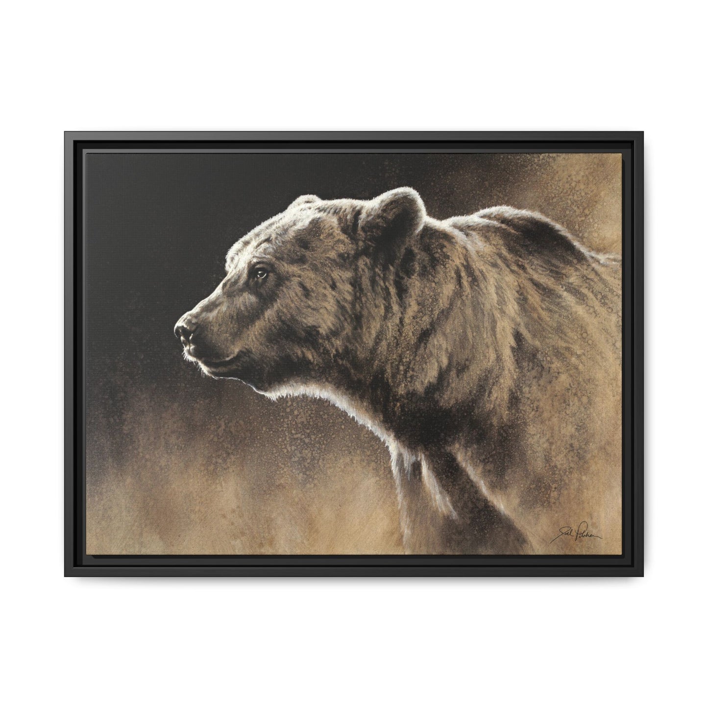 "Grizzly" Framed Canvas