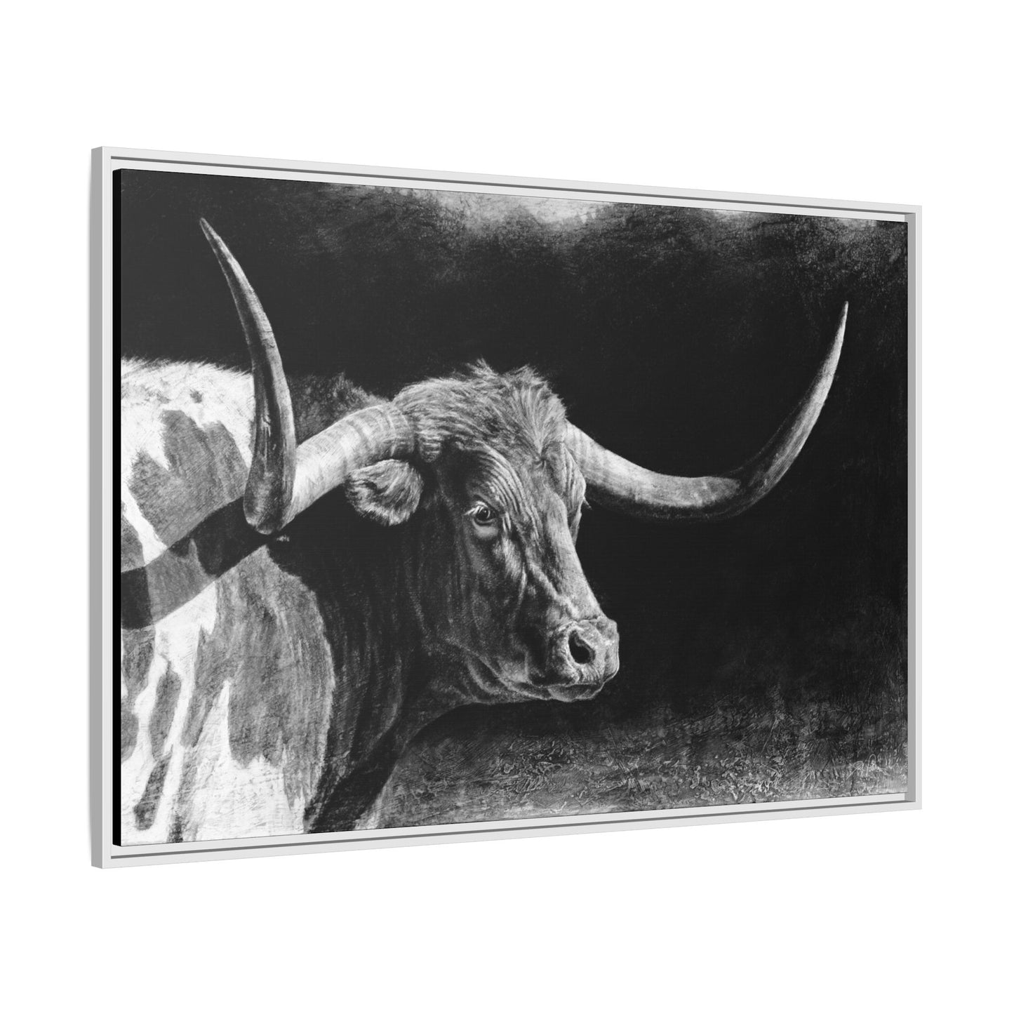 "Longhorn II" Framed Canvas