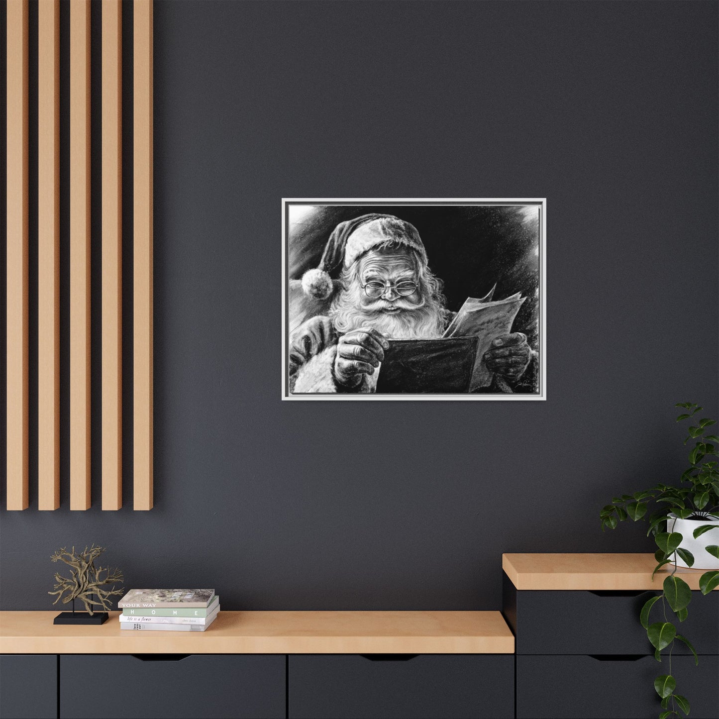 "Dear Santa" Framed Canvas