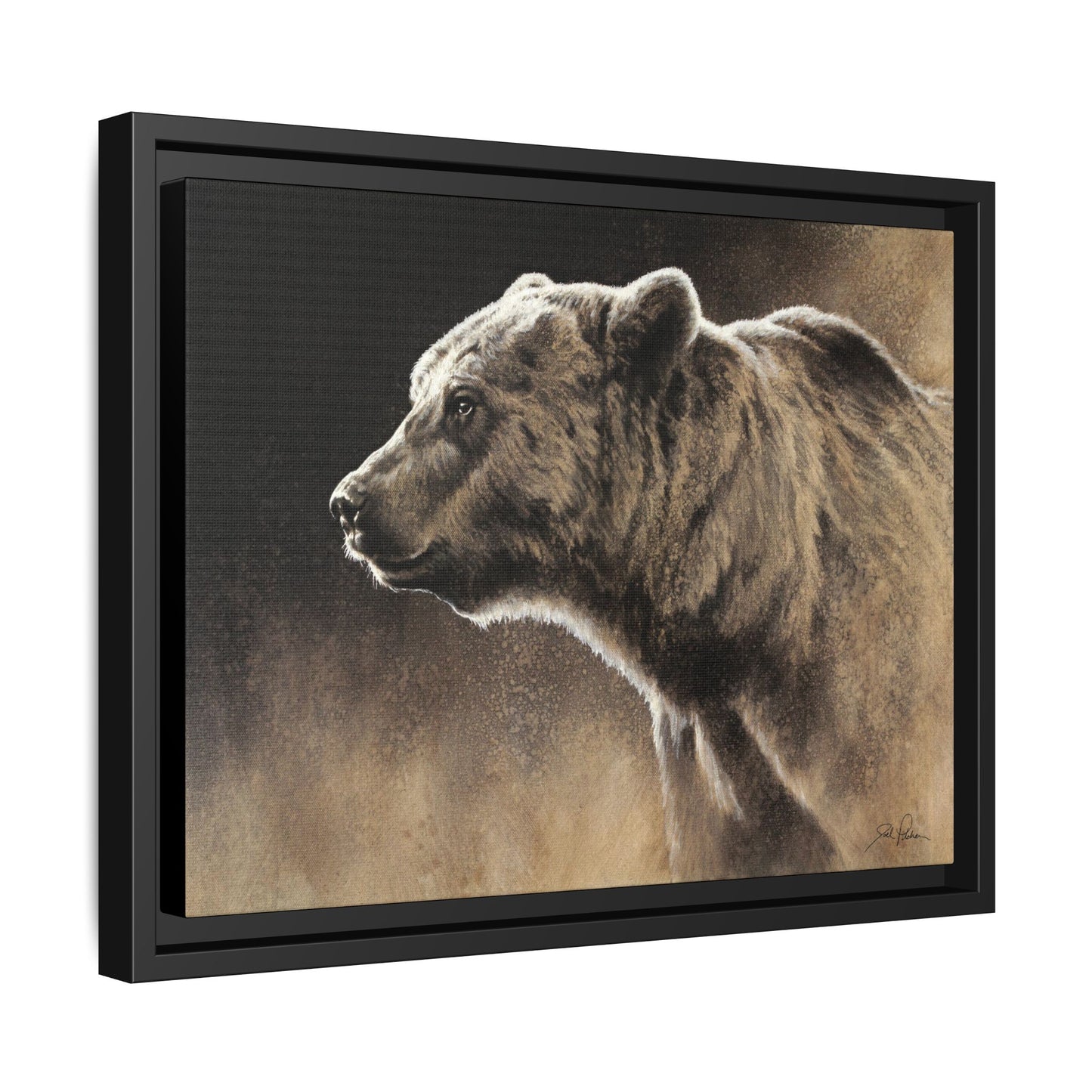 "Grizzly" Framed Canvas