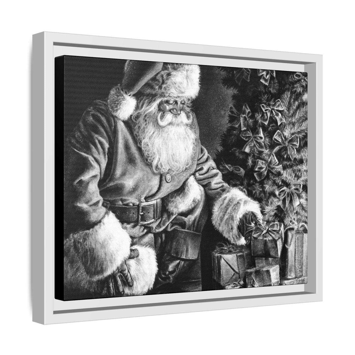 "Secret Santa" Framed Canvas