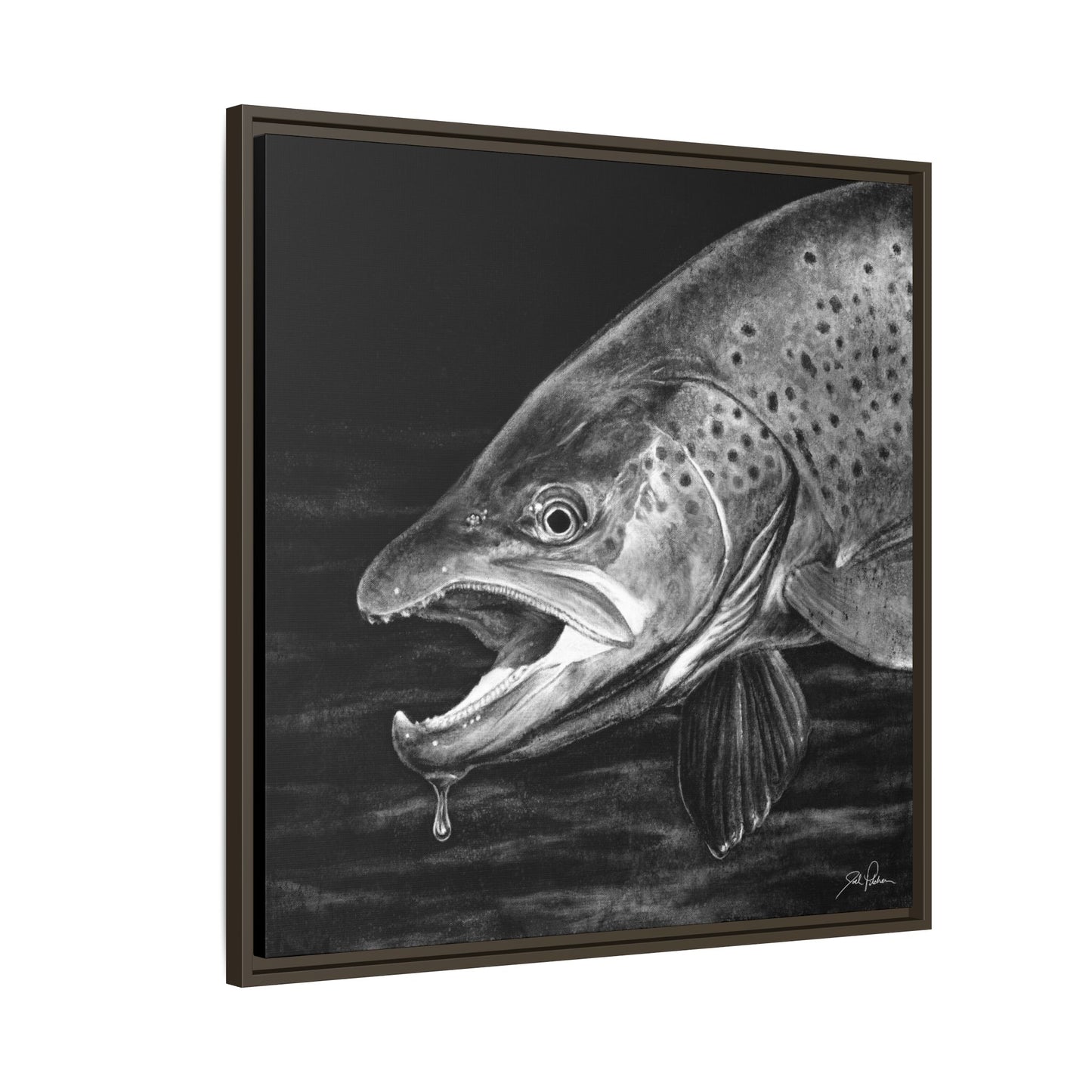 "Brown Trout" Framed Canvas
