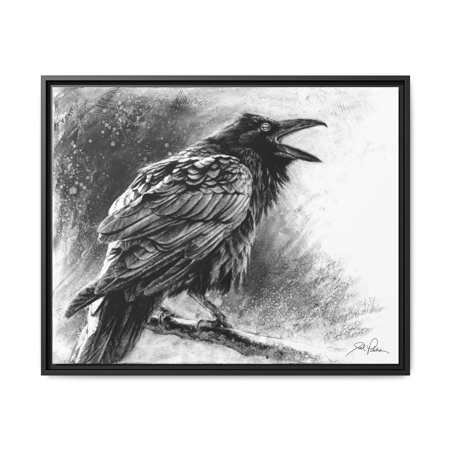 "Raven" Framed Canvas