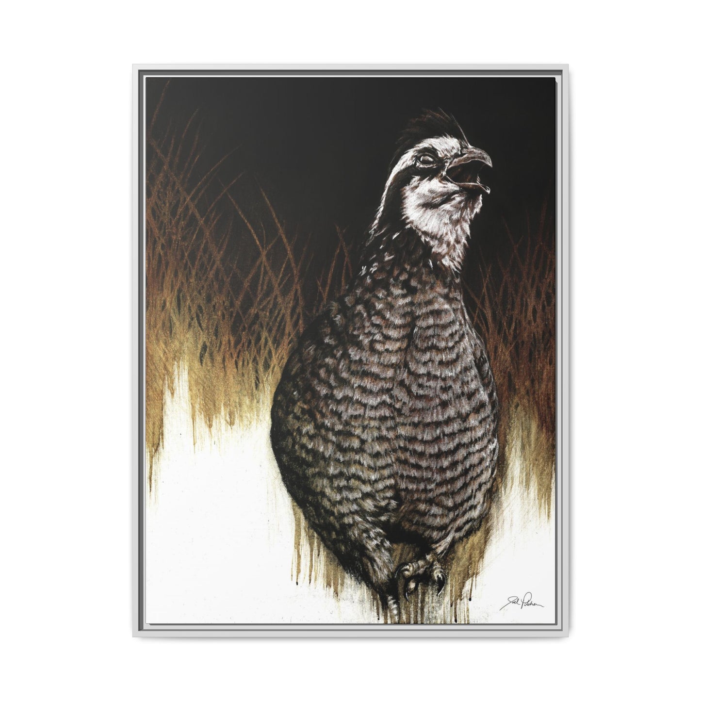 "Call of the Upland Quail" Framed Canvas