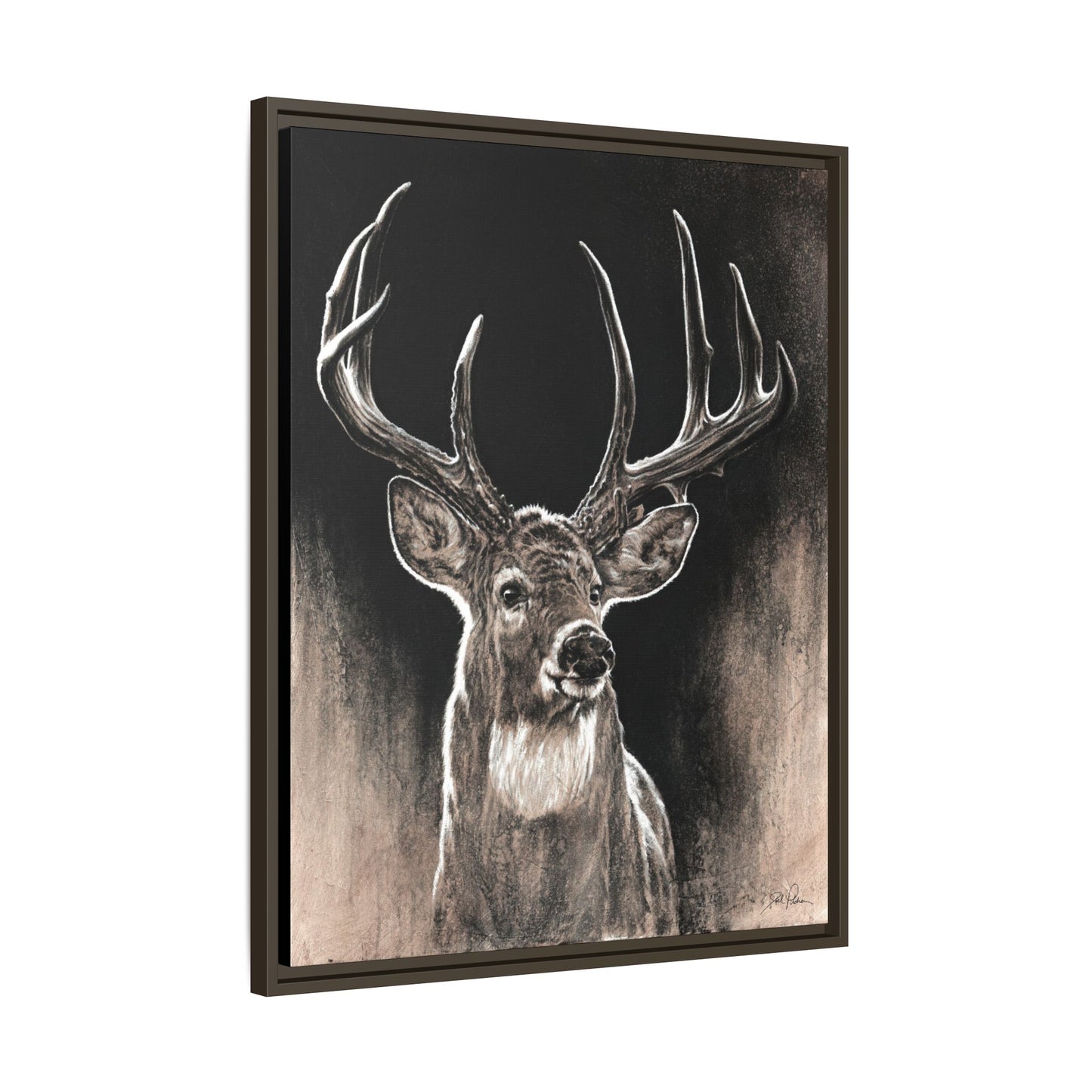 "Backlit Buck" Framed Canvas