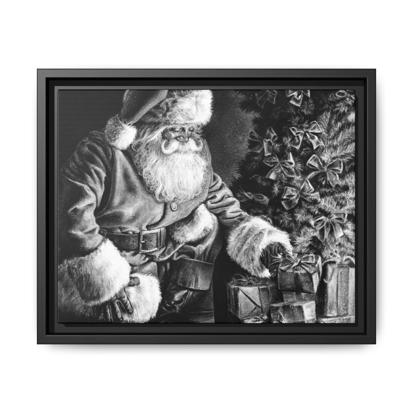 "Secret Santa" Framed Canvas