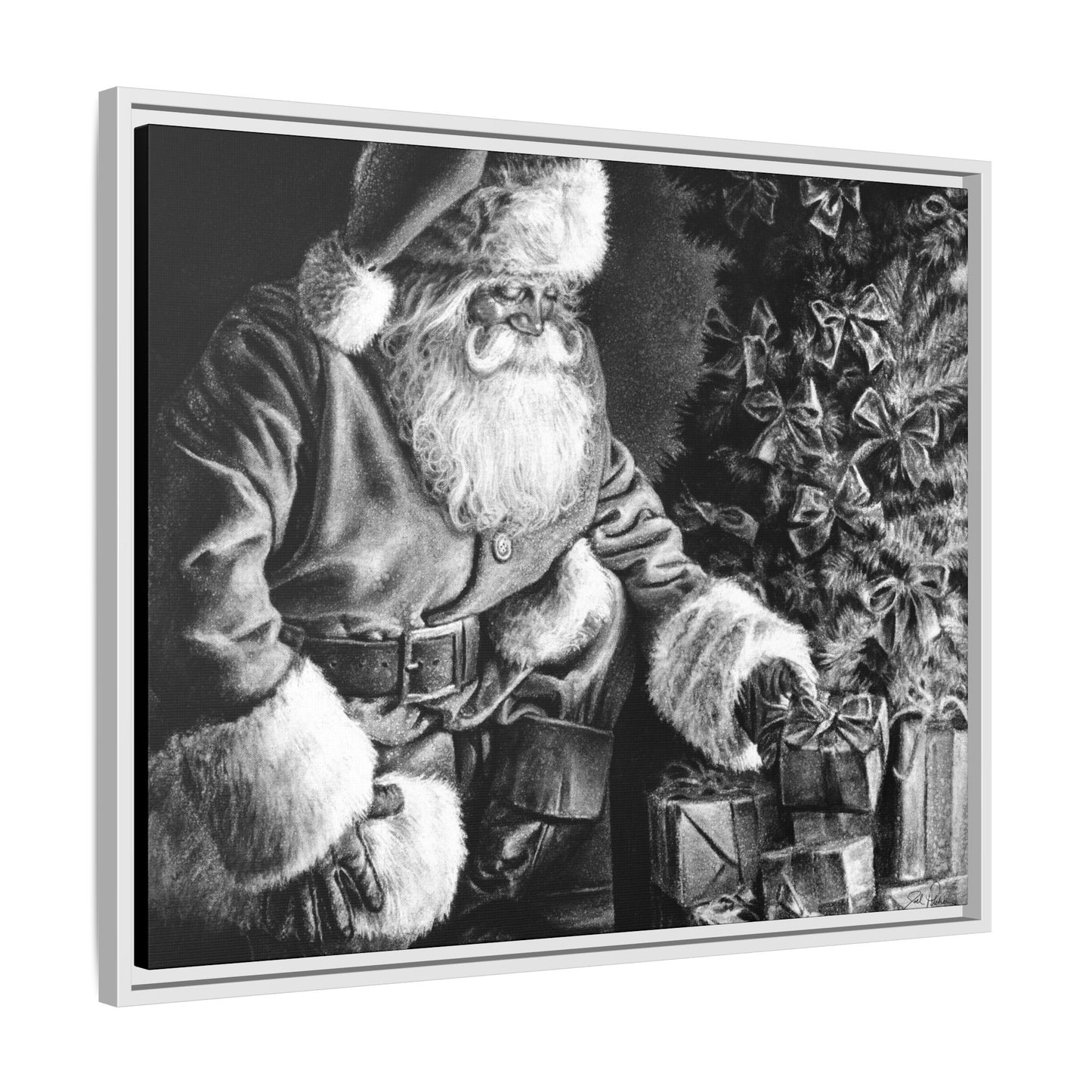 "Secret Santa" Framed Canvas