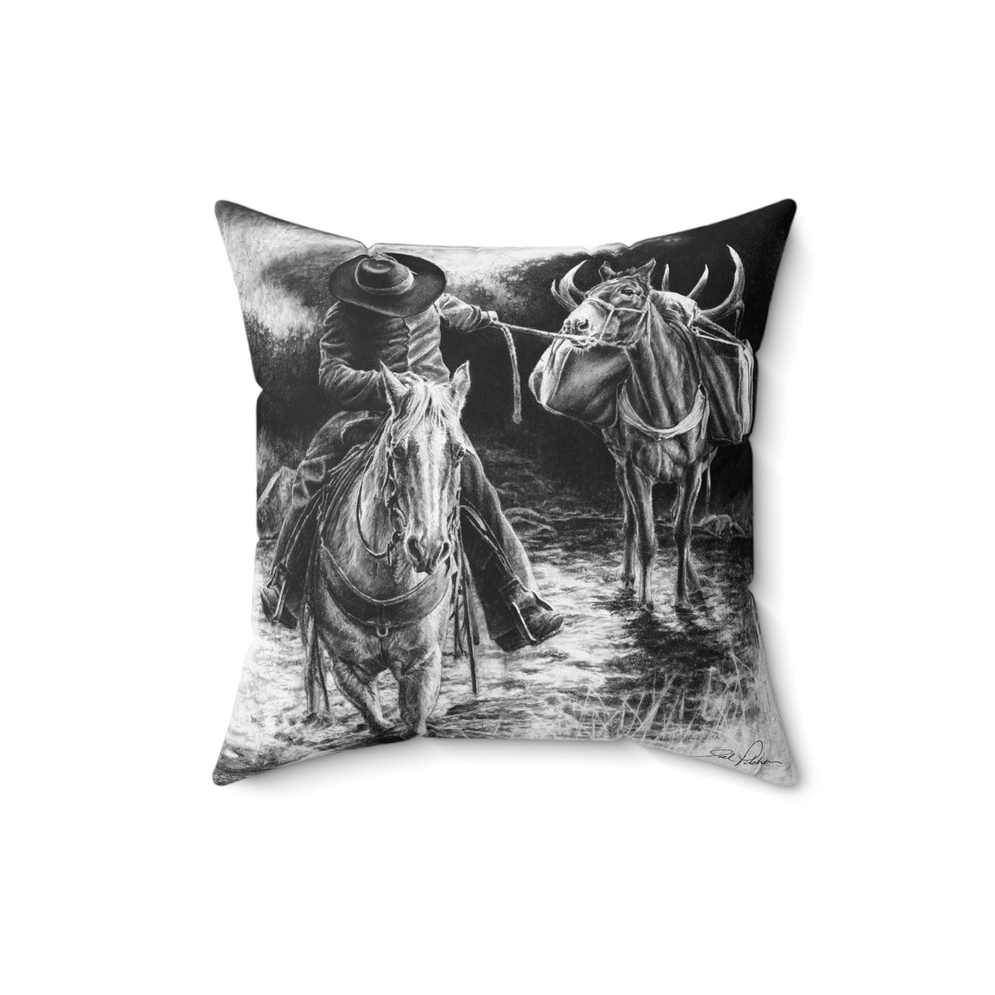 "Shallow Crossing" Square Pillow.