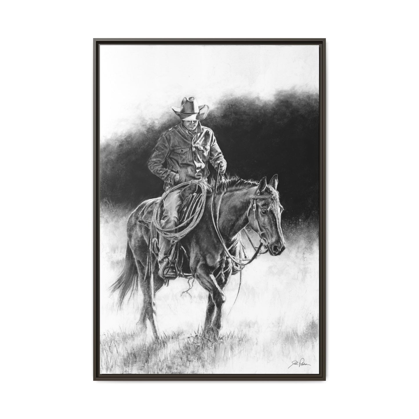 "Ridin' for the Brand" Framed Canvas