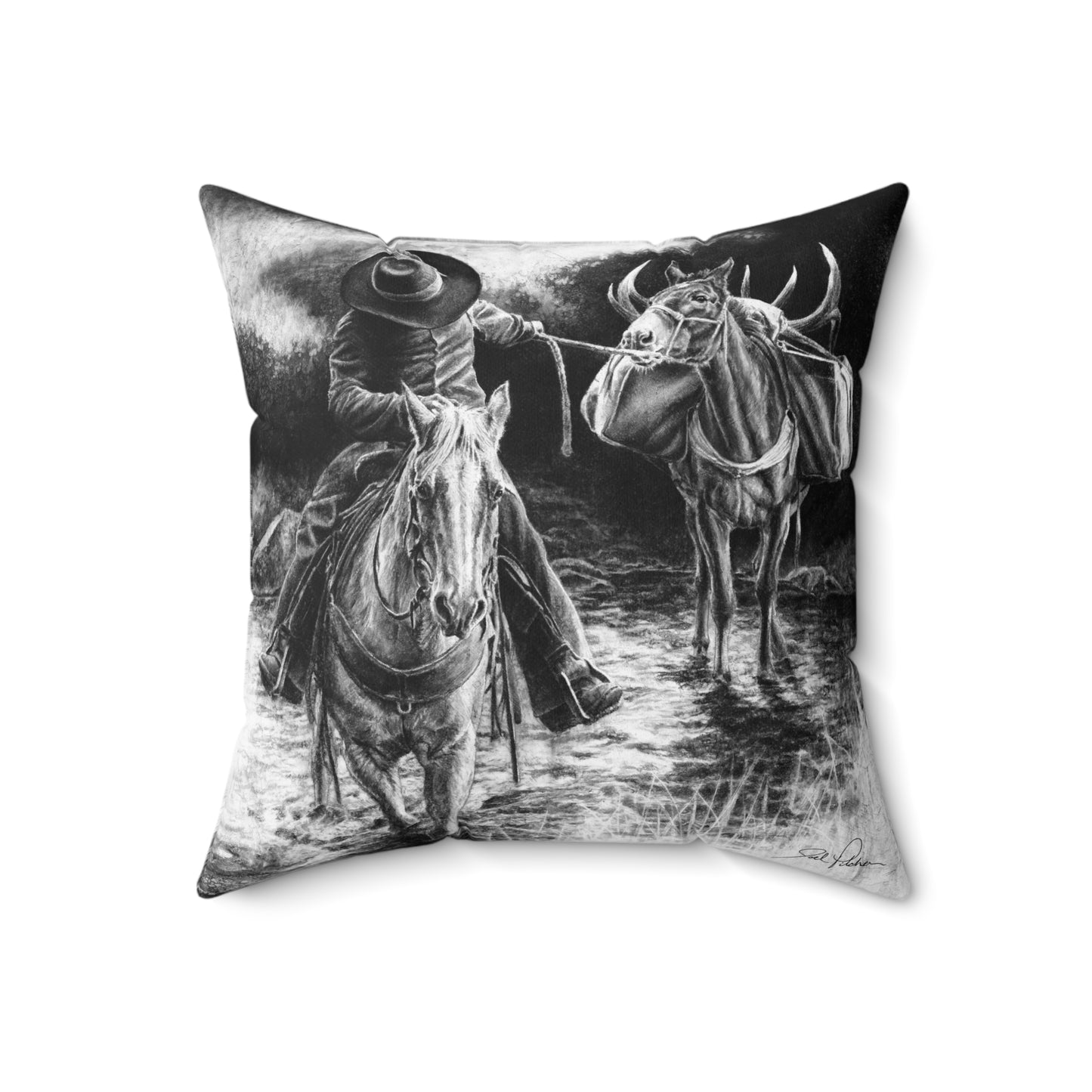 "Shallow Crossing" Square Pillow.