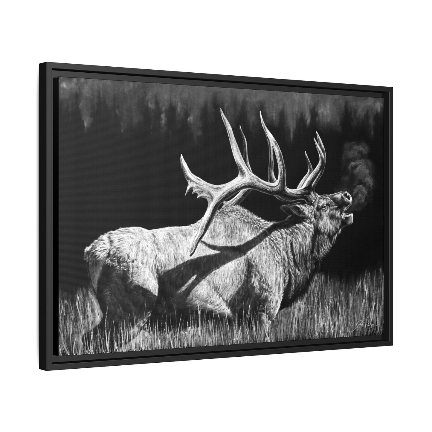 "Firebull" Framed Canvas