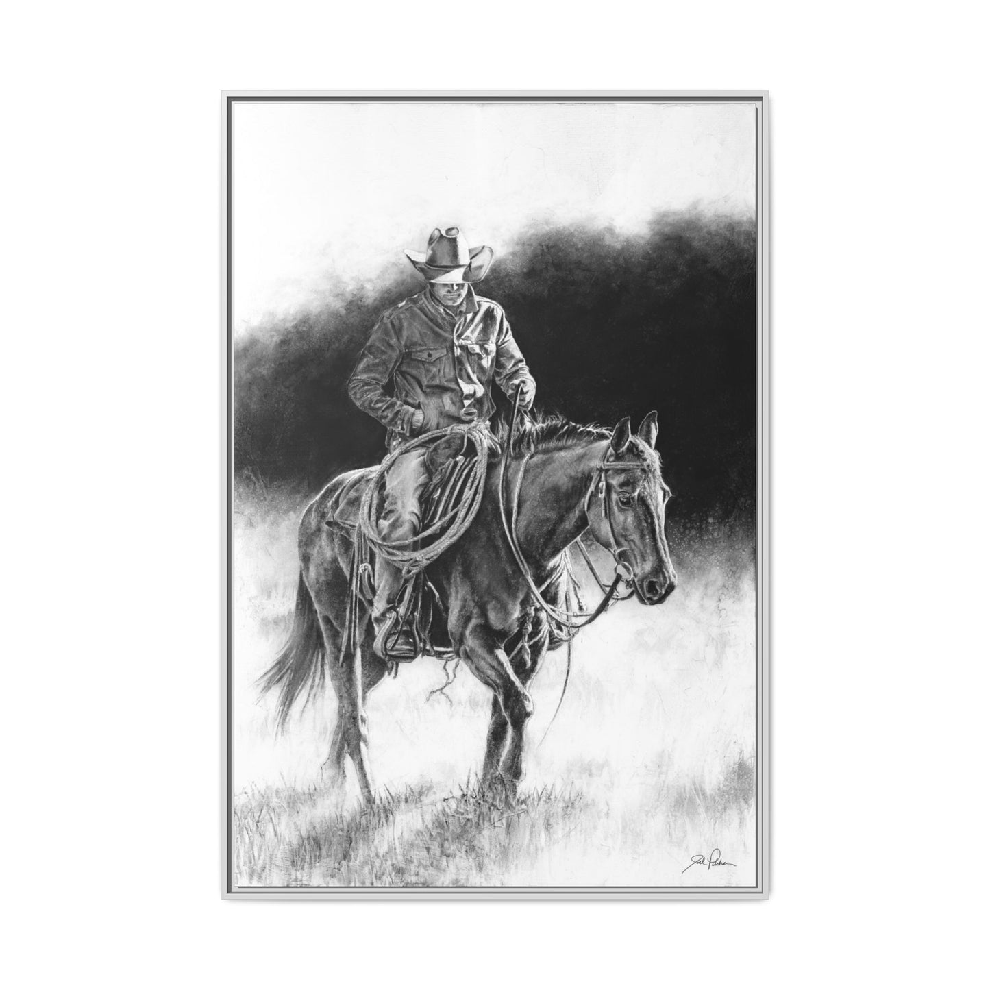 "Ridin' for the Brand" Framed Canvas