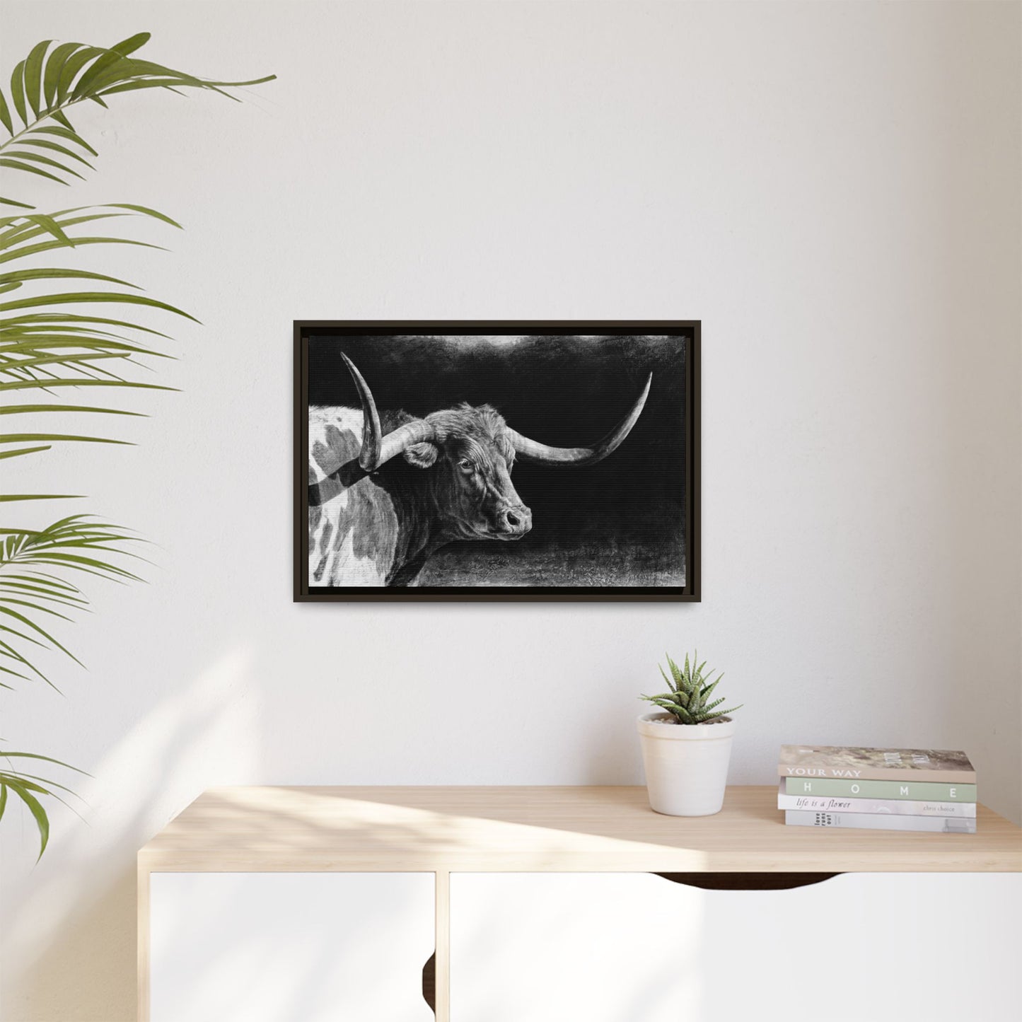 "Longhorn II" Framed Canvas