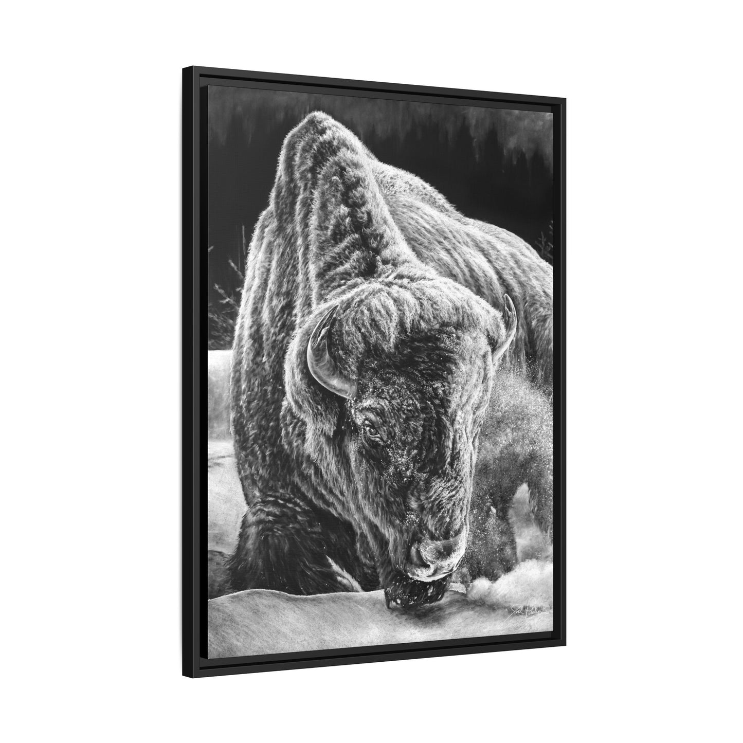 "Snowman" Framed Canvas