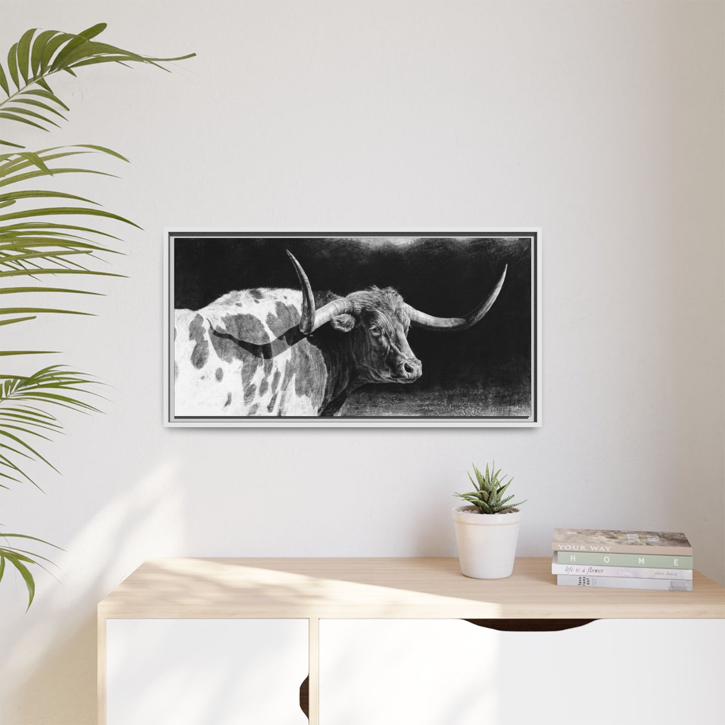 "Longhorn II" Framed Canvas