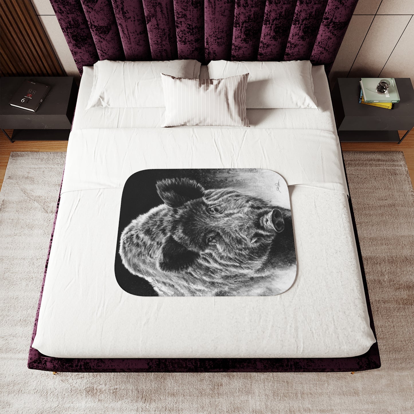 "Wild Boar" Sherpa Blanket.