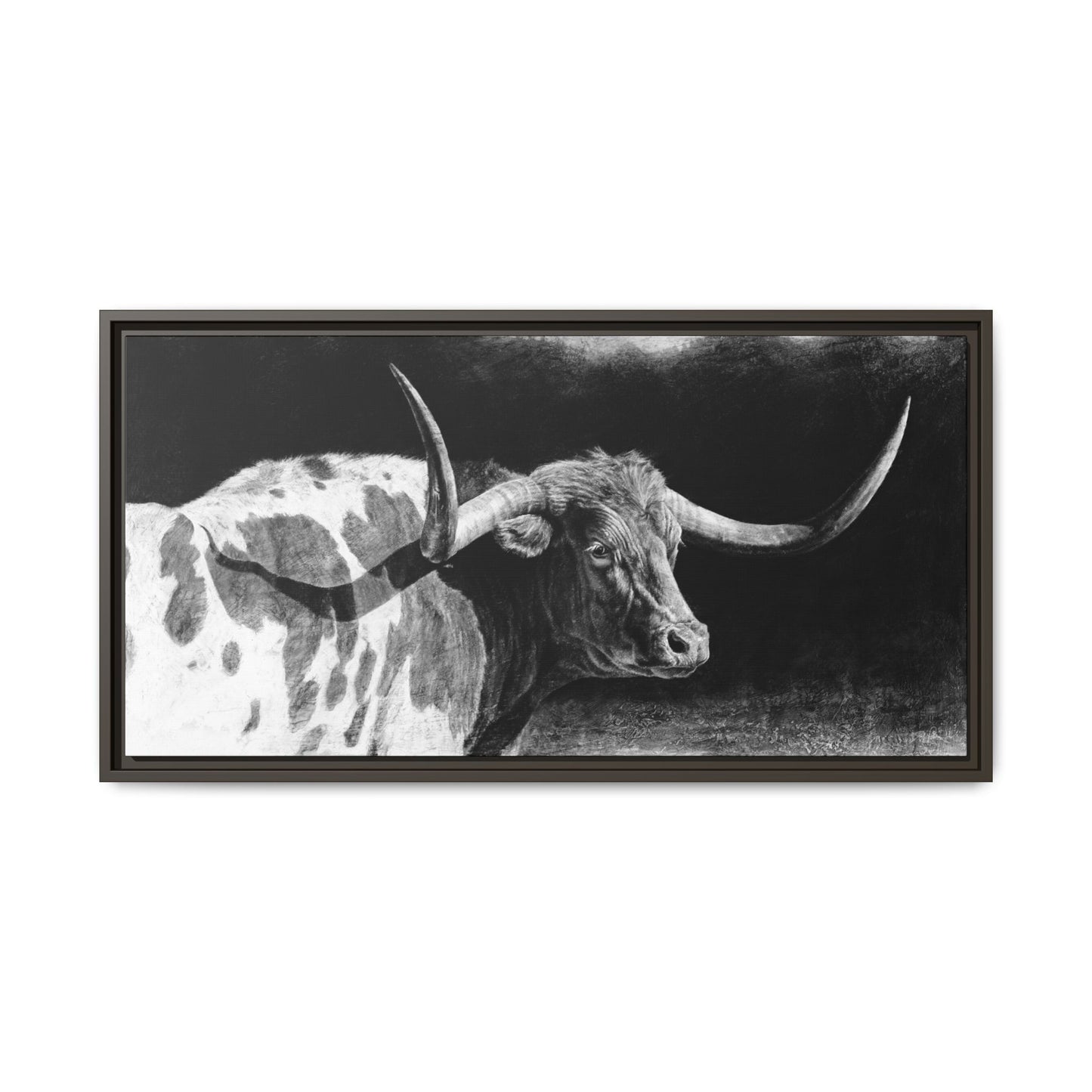 "Longhorn II" Framed Canvas