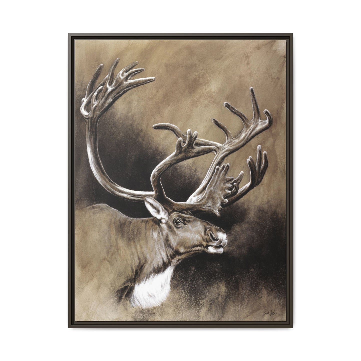 "Caribou" Framed Canvas