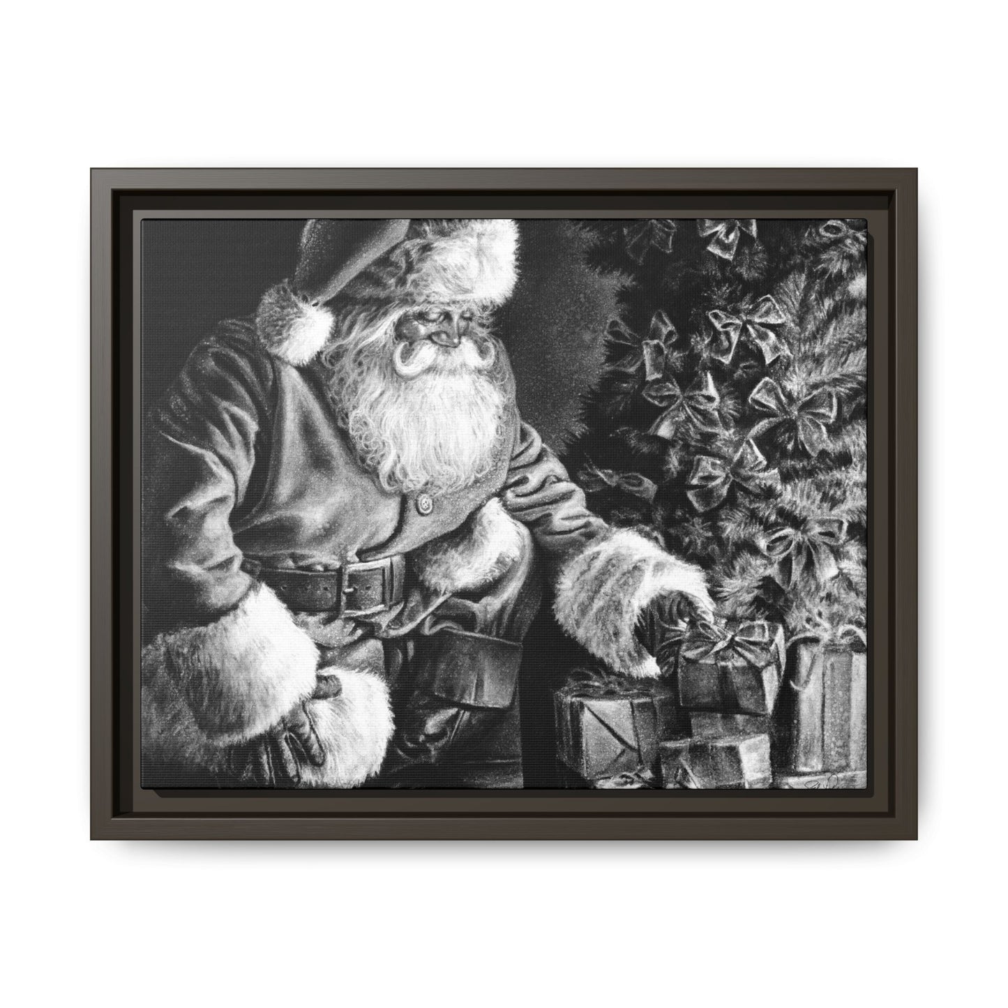 "Secret Santa" Framed Canvas