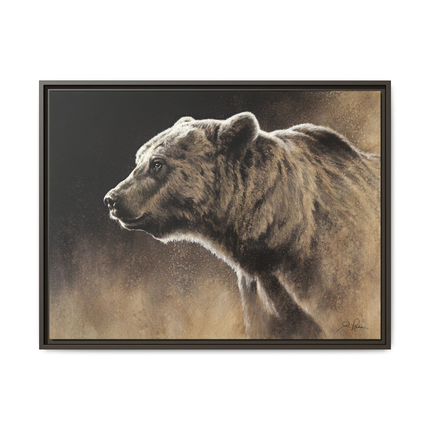 "Grizzly" Framed Canvas