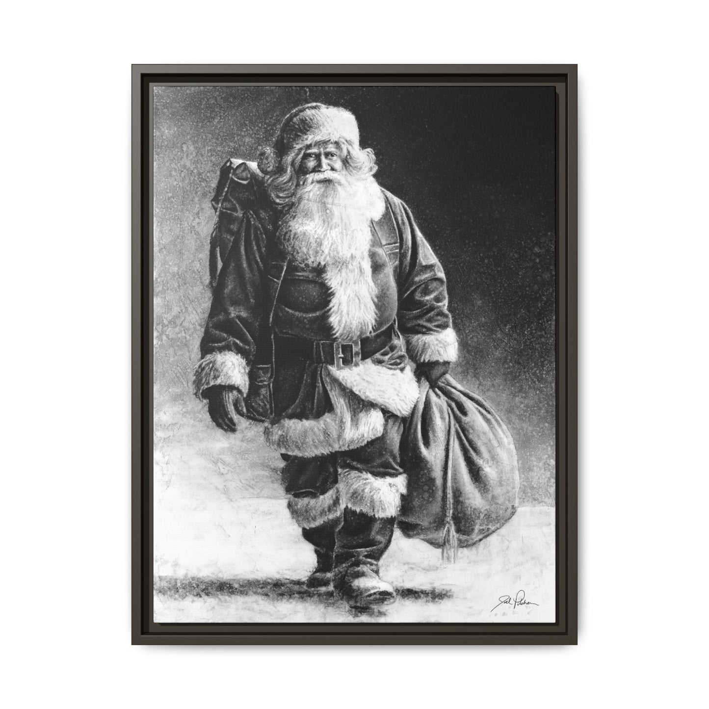 "Right Down Santa Claus Lane" Framed Canvas