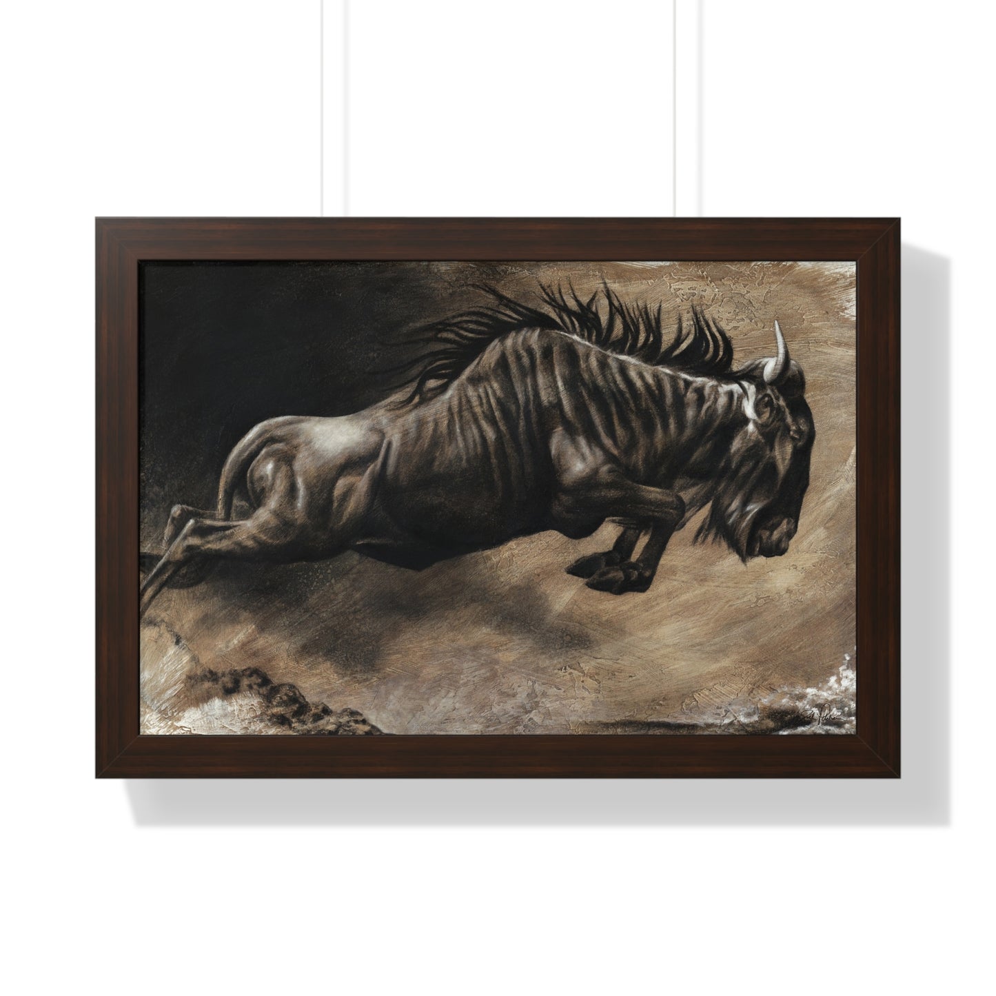 "Wildebeest" Framed Paper Print