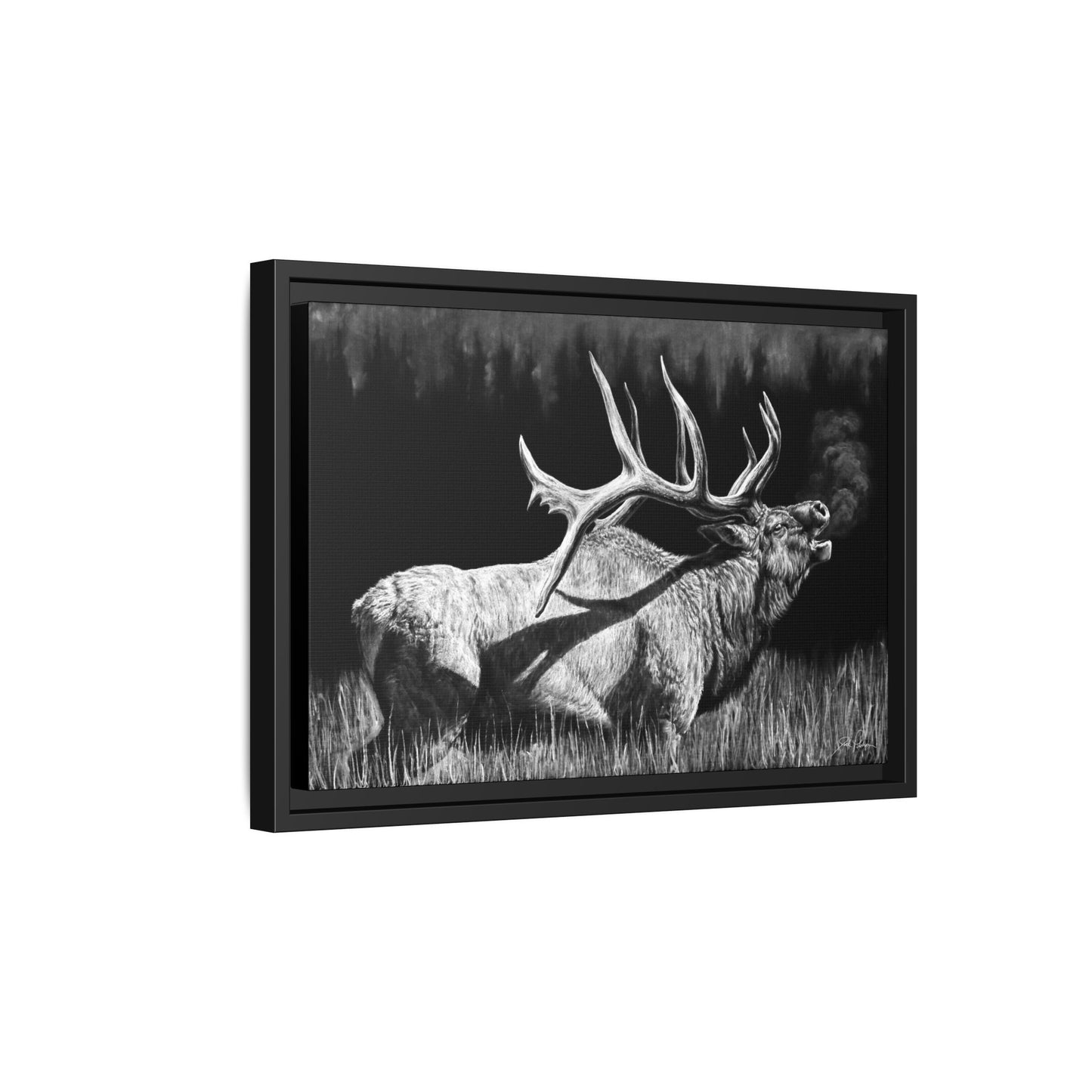"Firebull" Framed Canvas