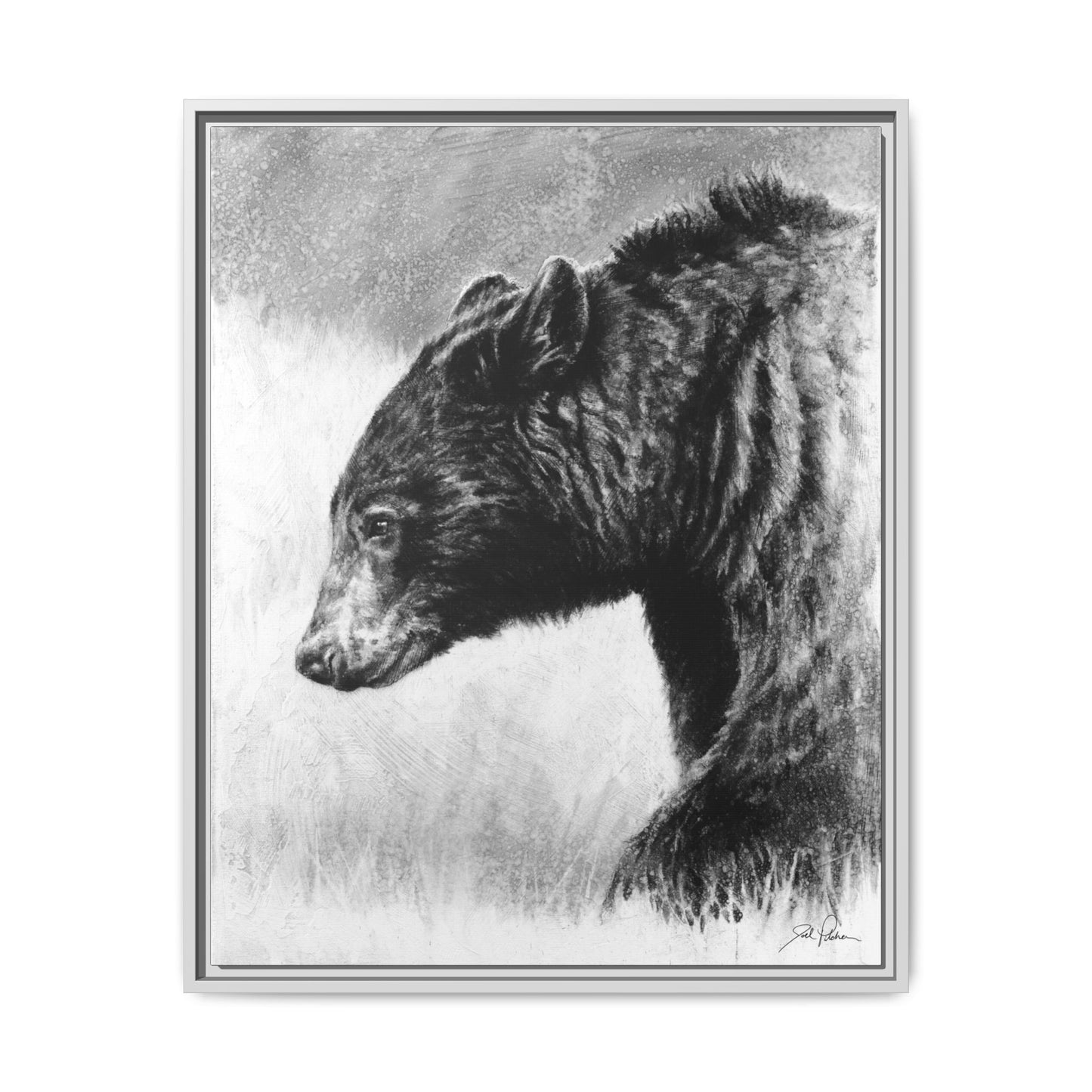 "Burly Bear" Framed Canvas