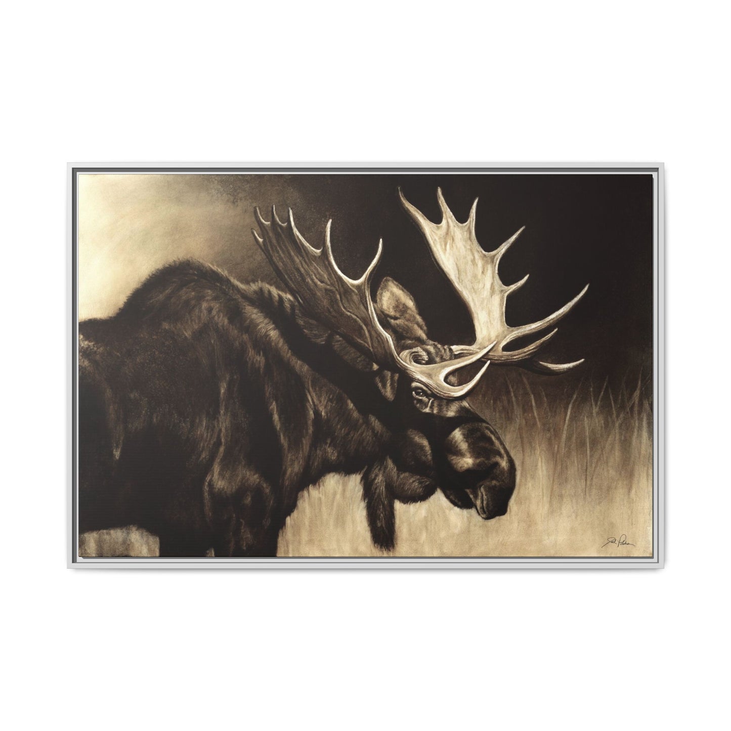 "Mighty Moose" Framed Canvas