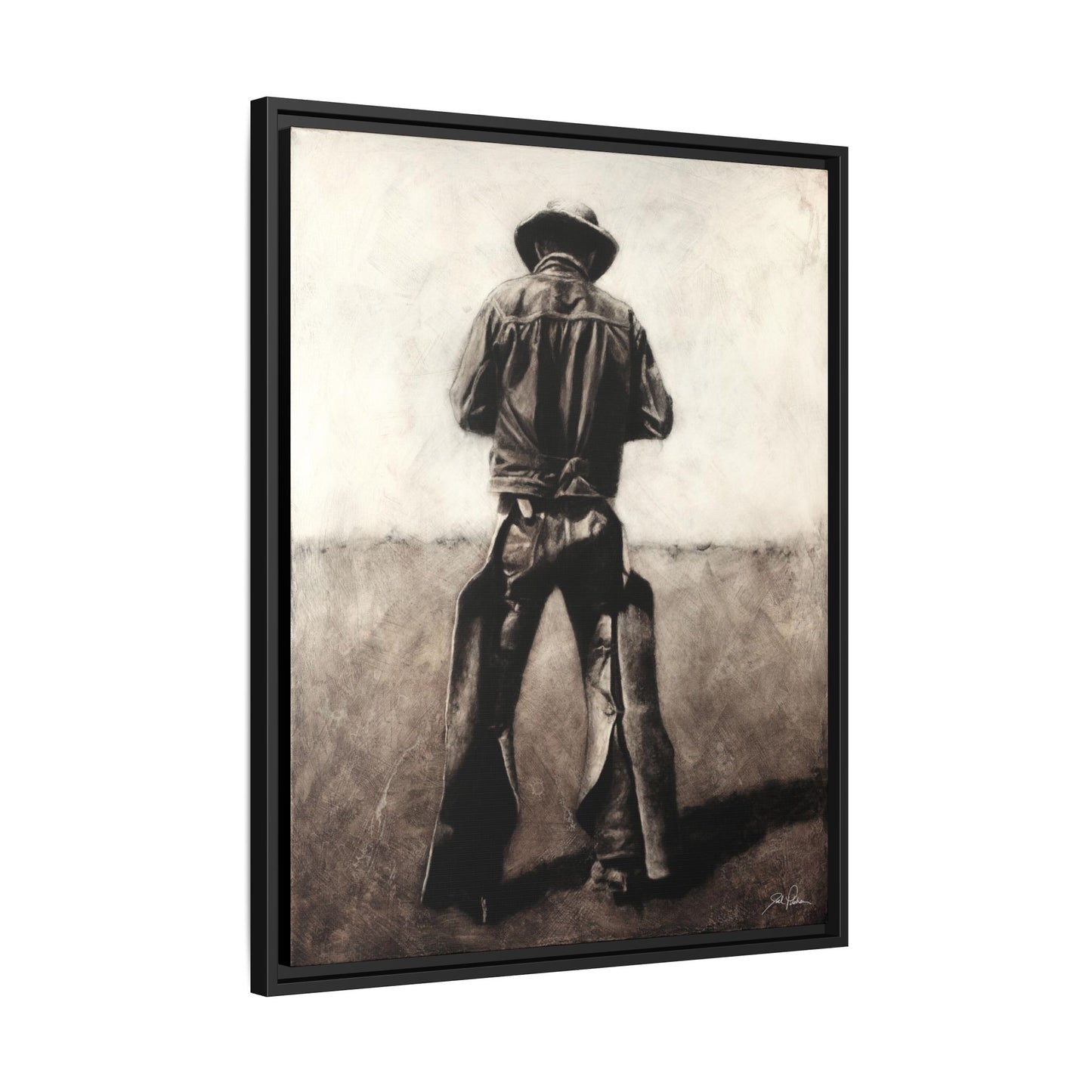 "Cowboy" Framed Canvas