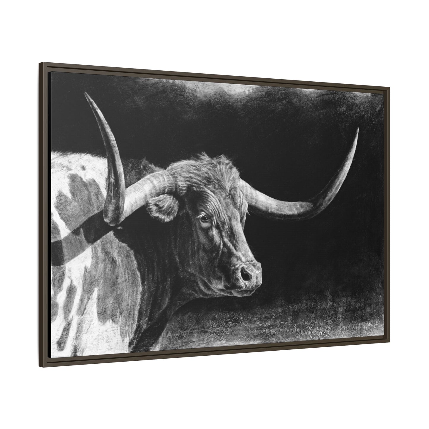 "Longhorn II" Framed Canvas