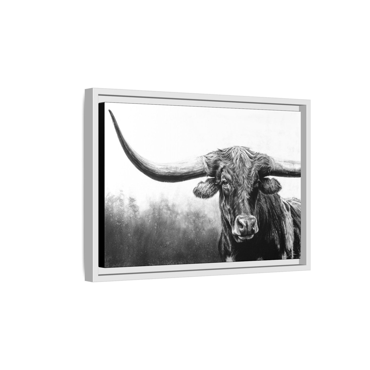 "Longhorn" Framed Canvas