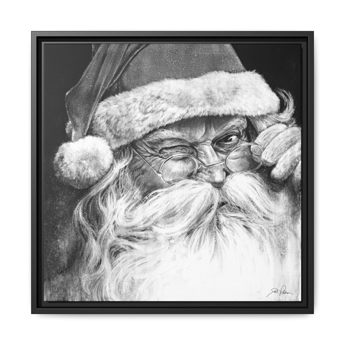 "Ol' Saint Nick" Framed Canvas