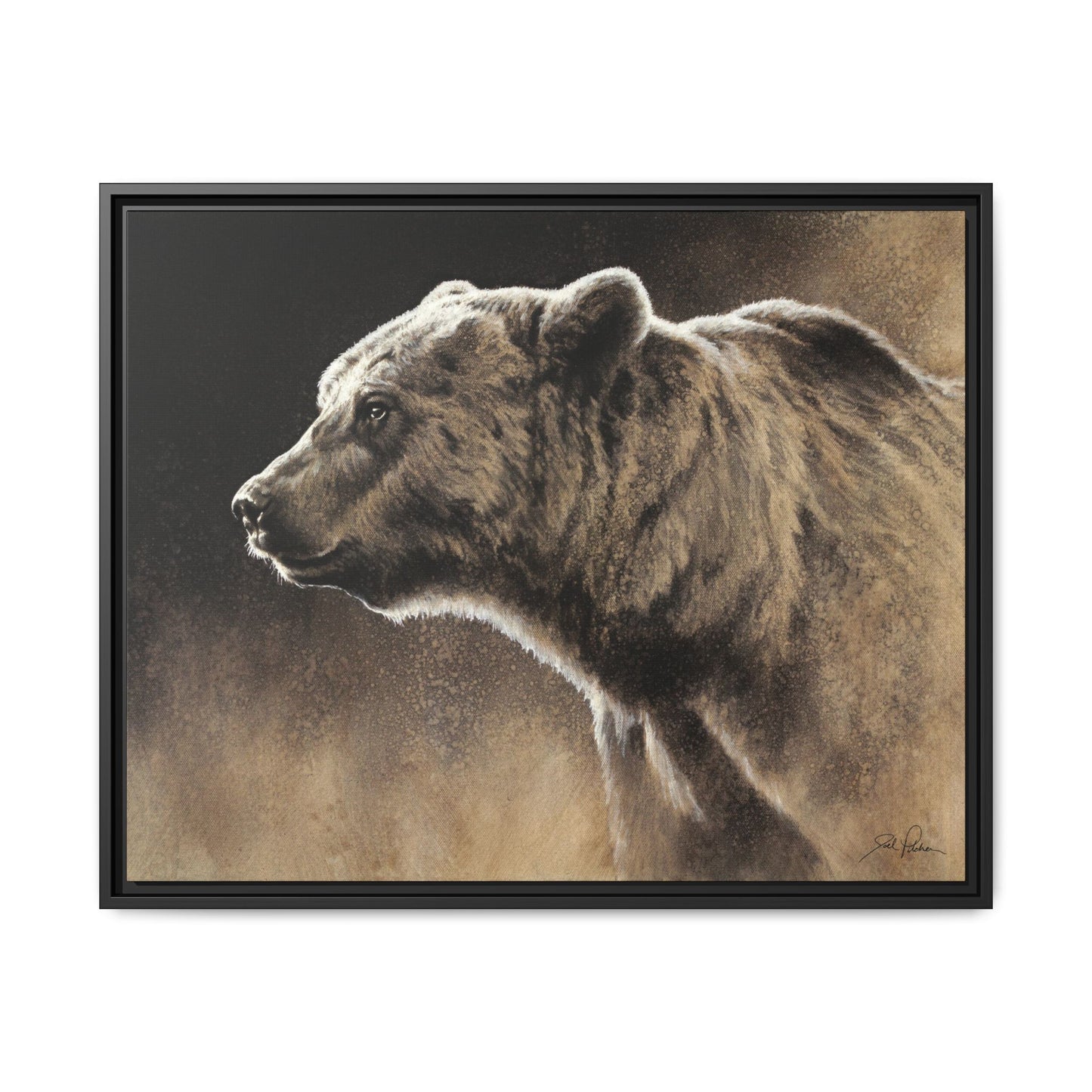 "Grizzly" Framed Canvas