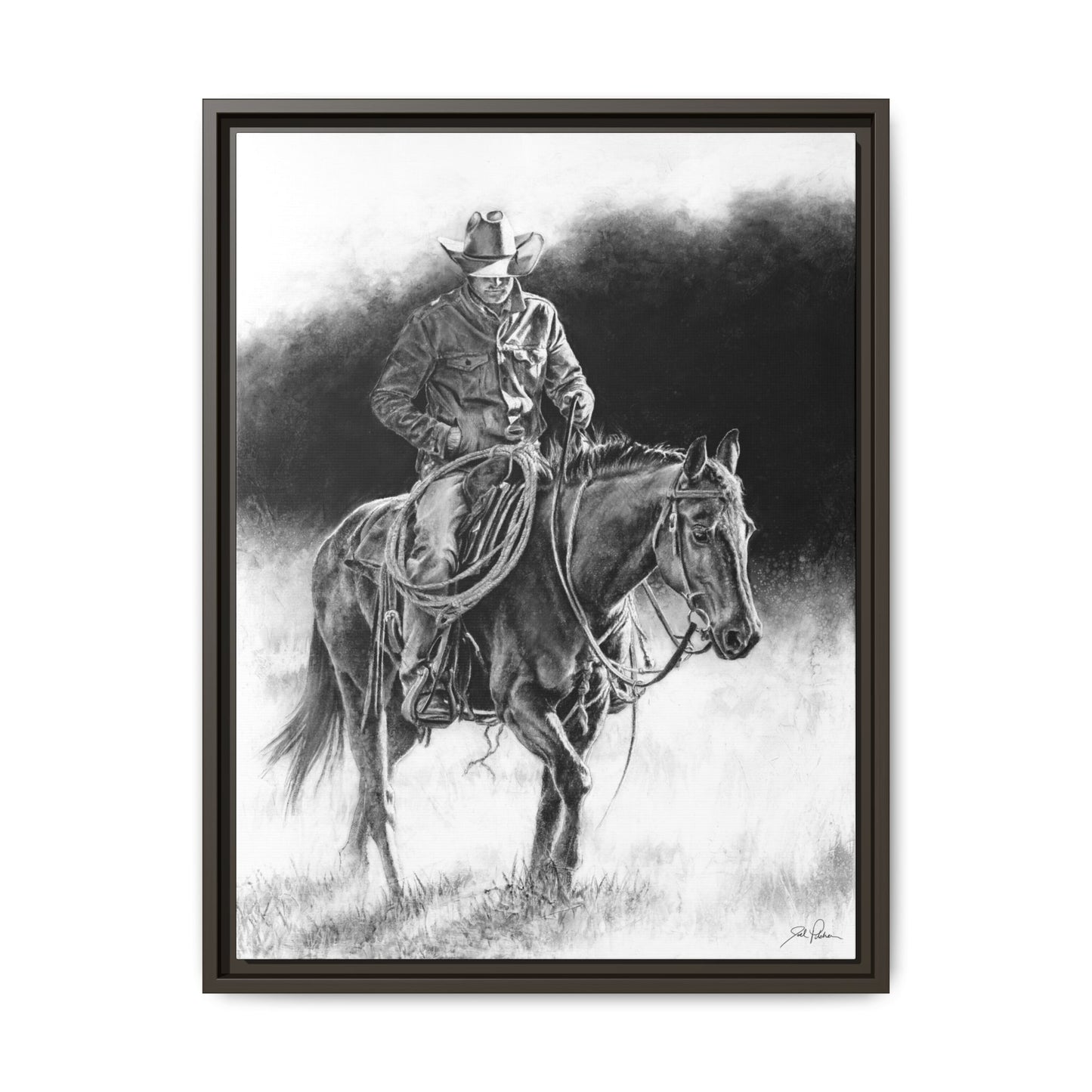"Ridin' for the Brand" Framed Canvas