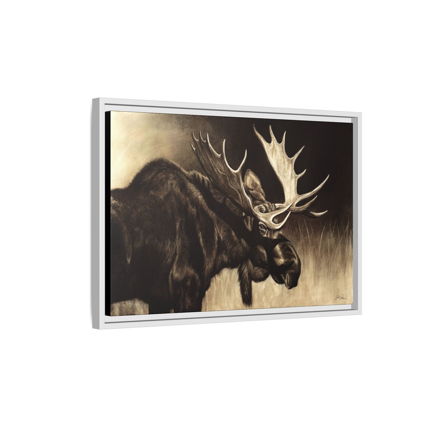 "Mighty Moose" Framed Canvas