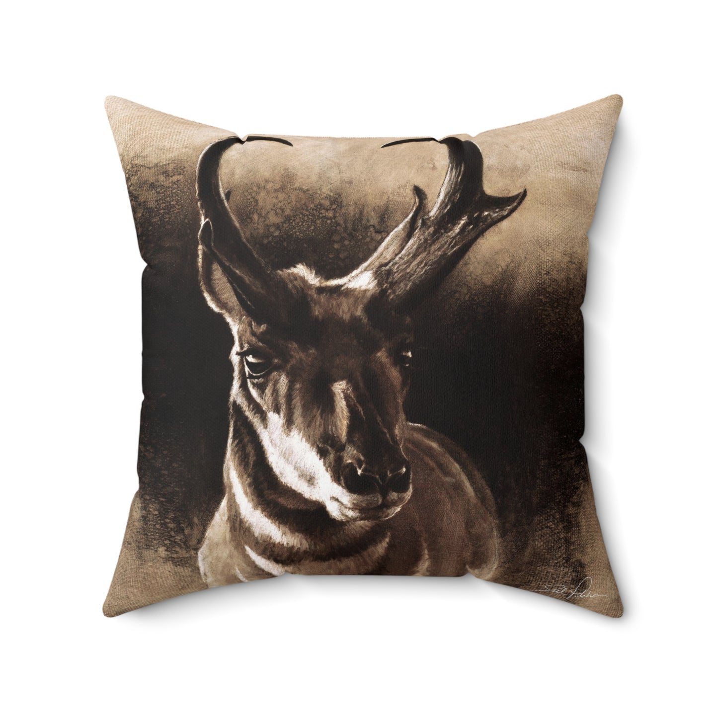 "Pronghorn" Square Pillow.