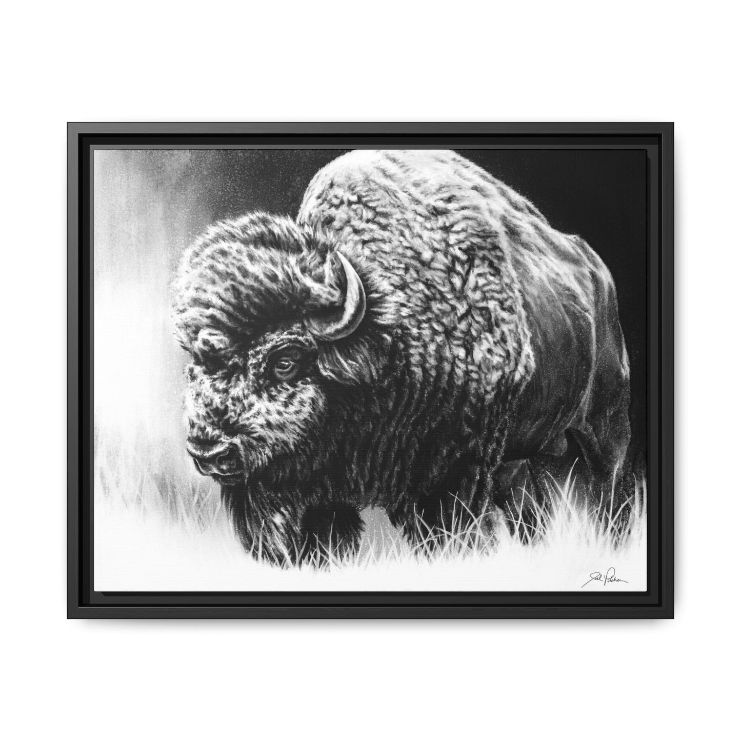 "Bull Dozer" Framed Canvas