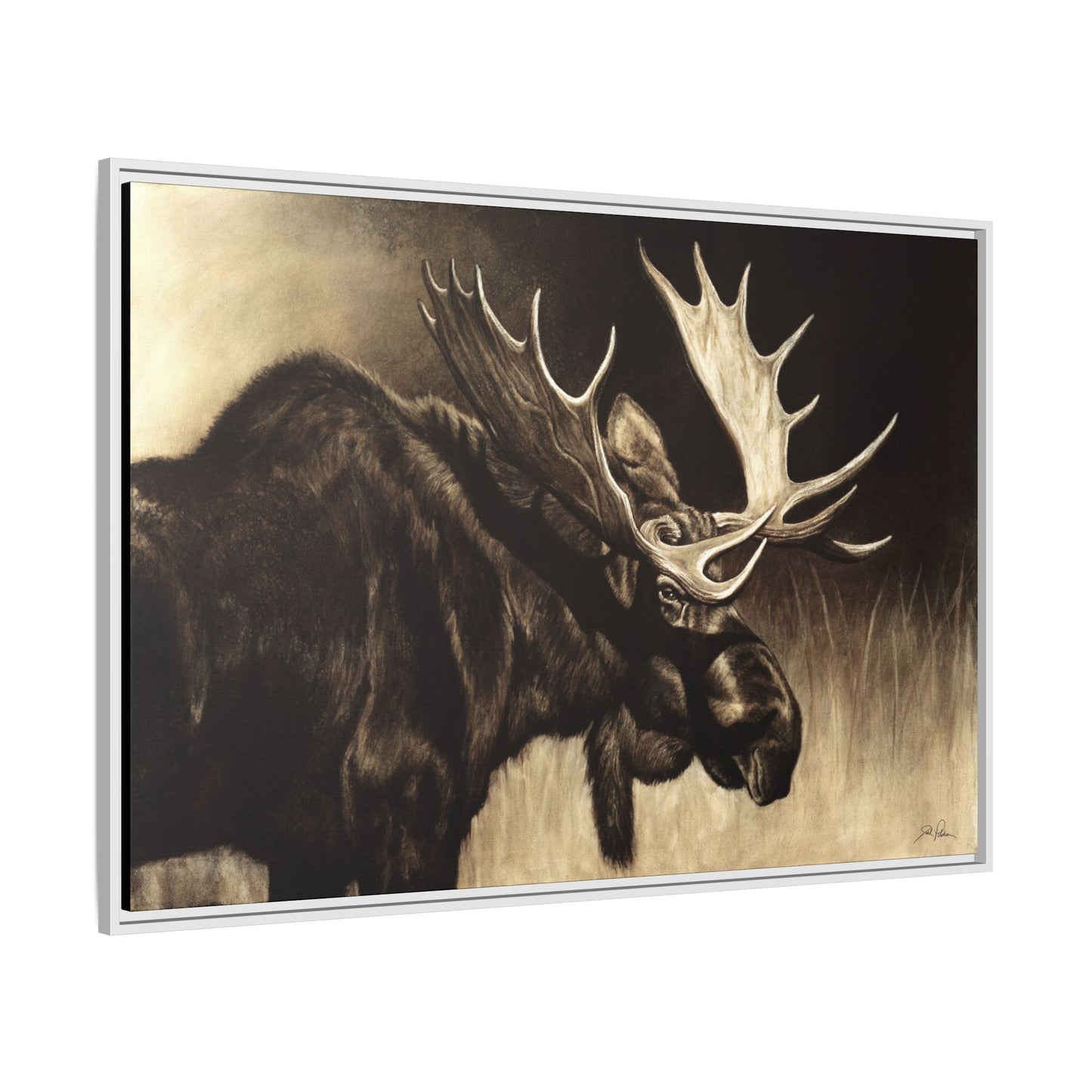 "Mighty Moose" Framed Canvas