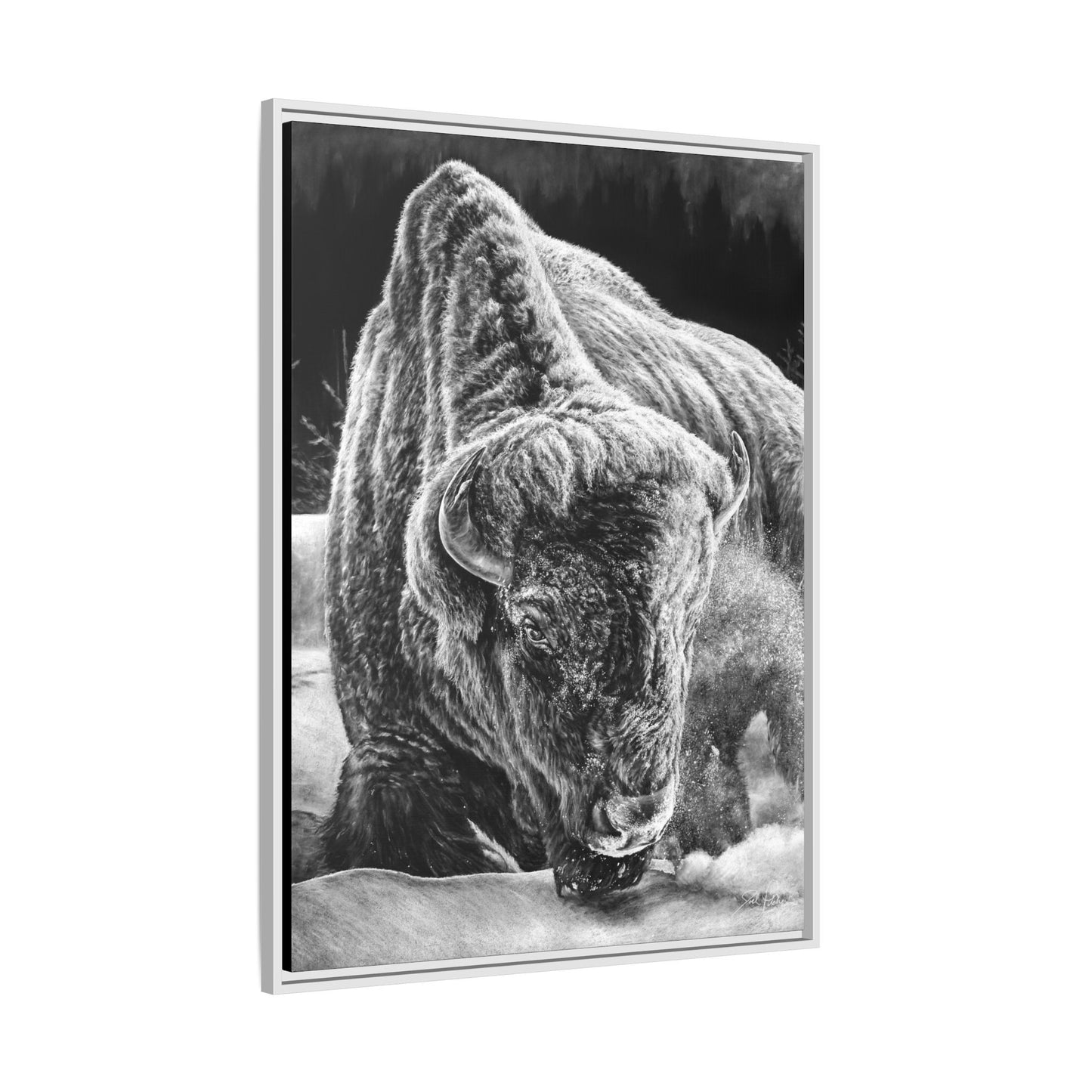 "Snowman" Framed Canvas