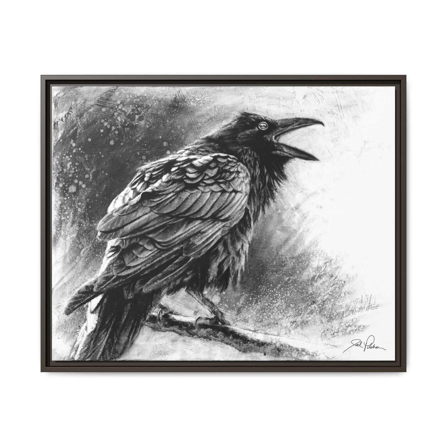 "Raven" Framed Canvas