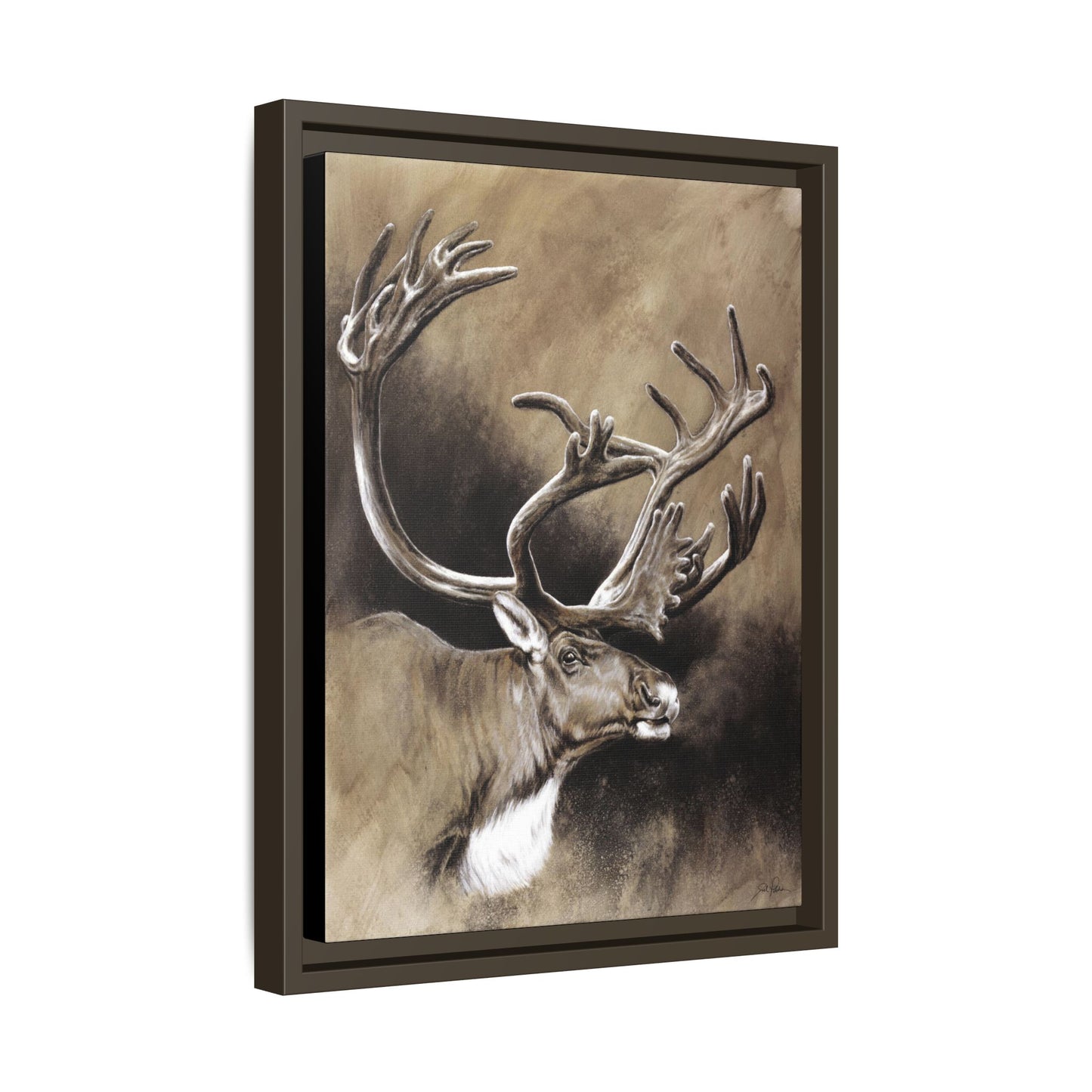 "Caribou" Framed Canvas