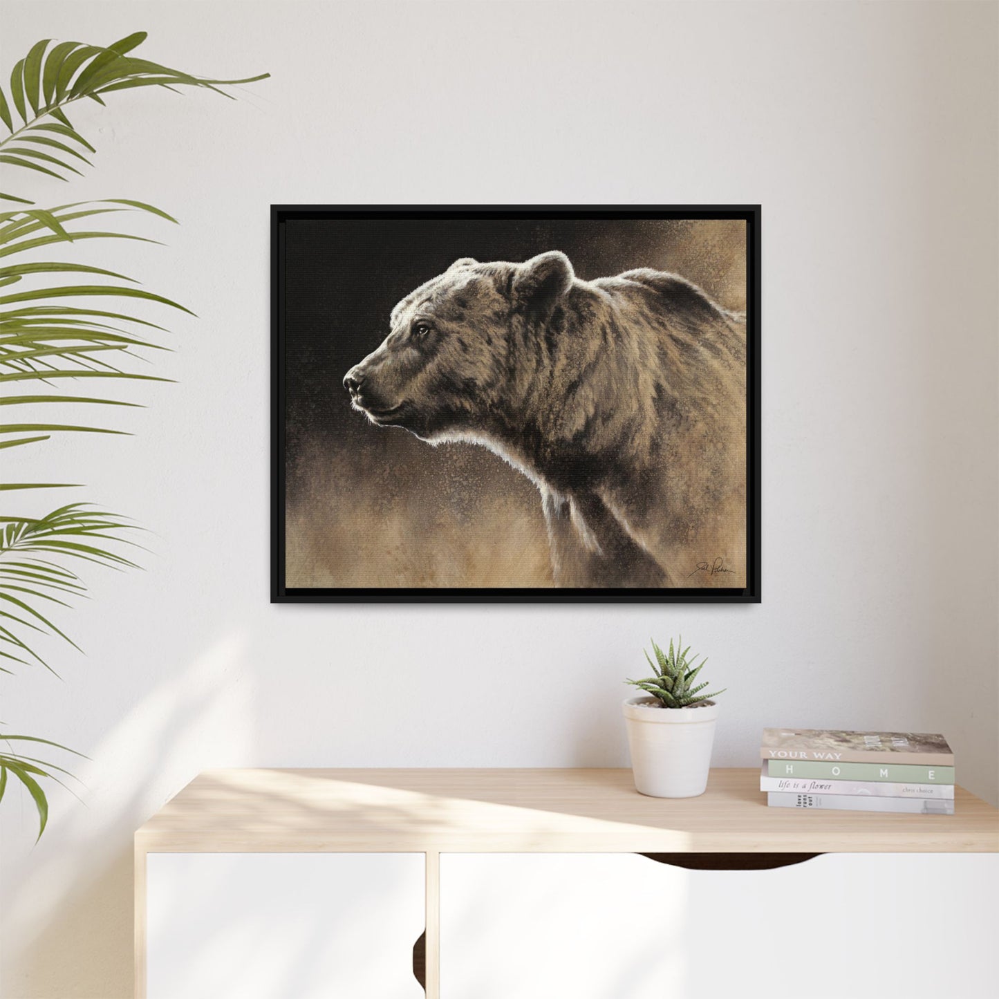 "Grizzly" Framed Canvas