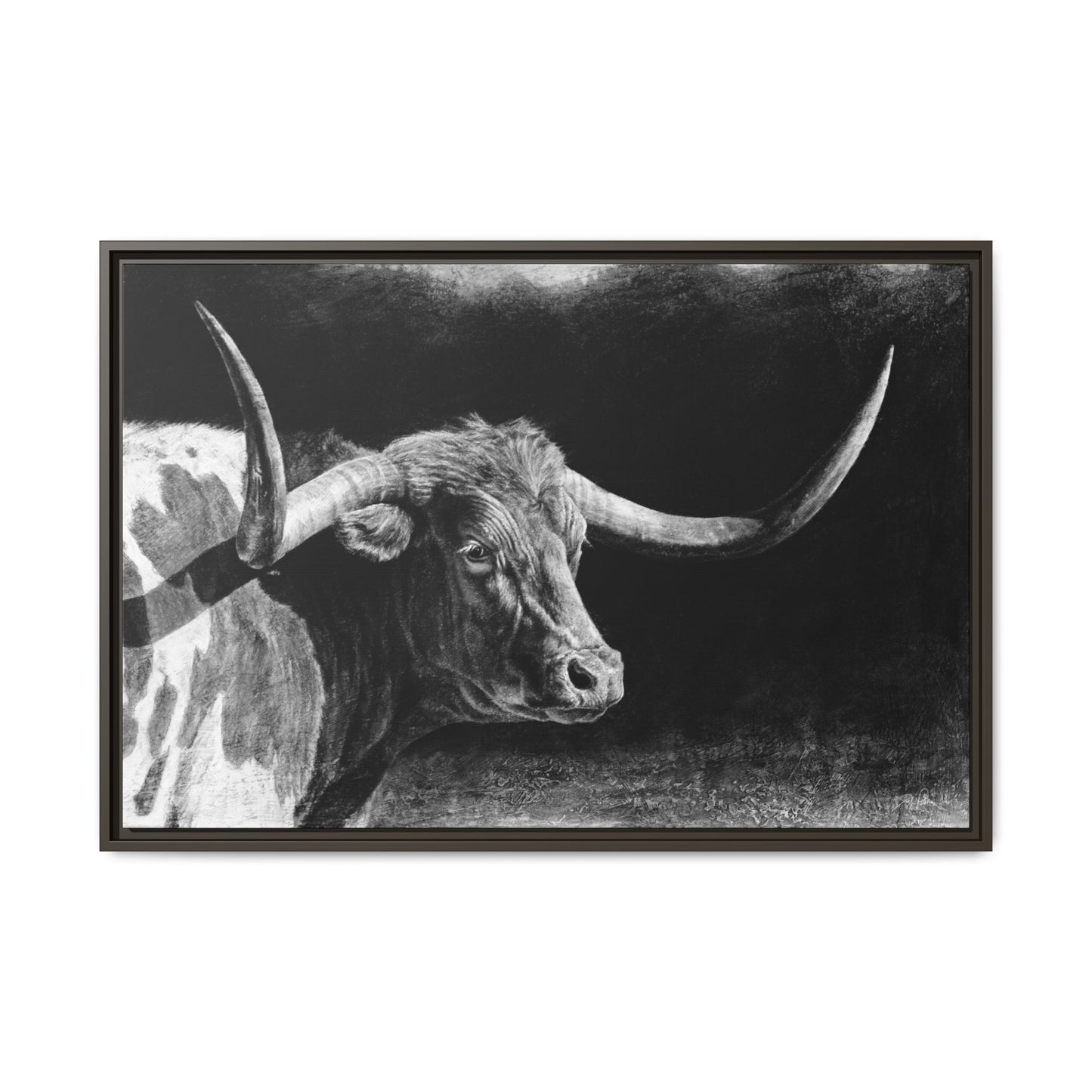 "Longhorn II" Framed Canvas