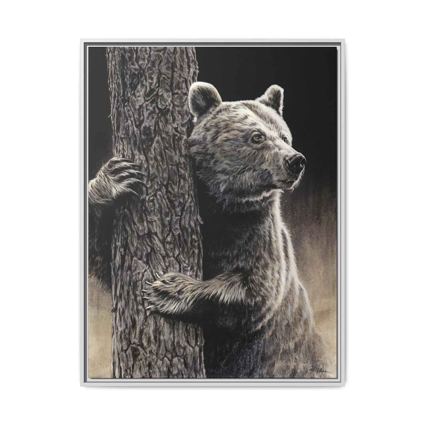"Bear Hug" Framed Canvas