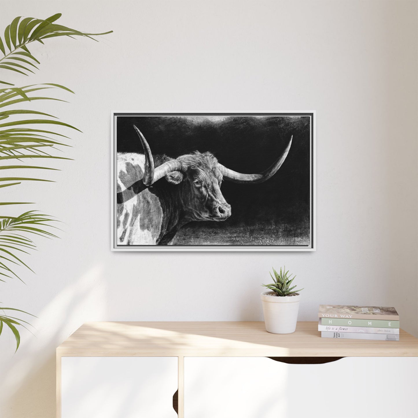"Longhorn II" Framed Canvas
