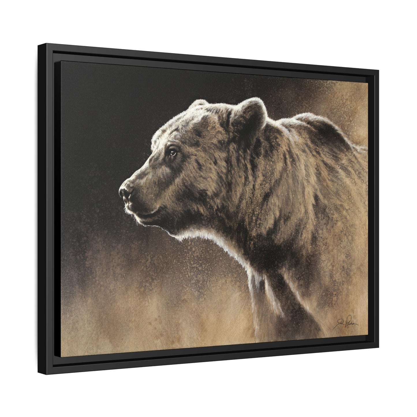 "Grizzly" Framed Canvas