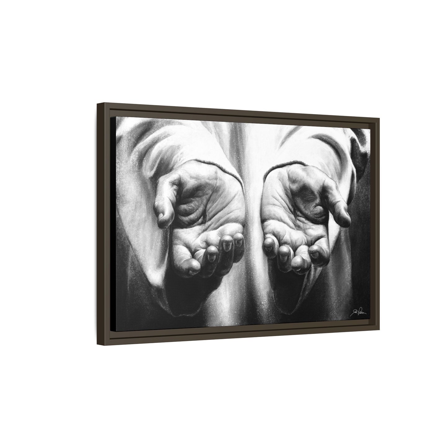 "His Hands" Framed Canvas