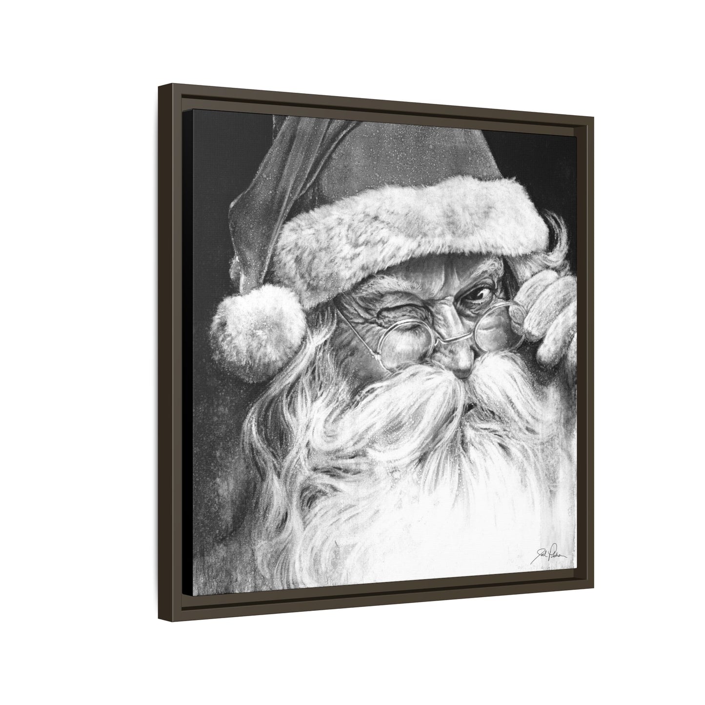 "Ol' Saint Nick" Framed Canvas
