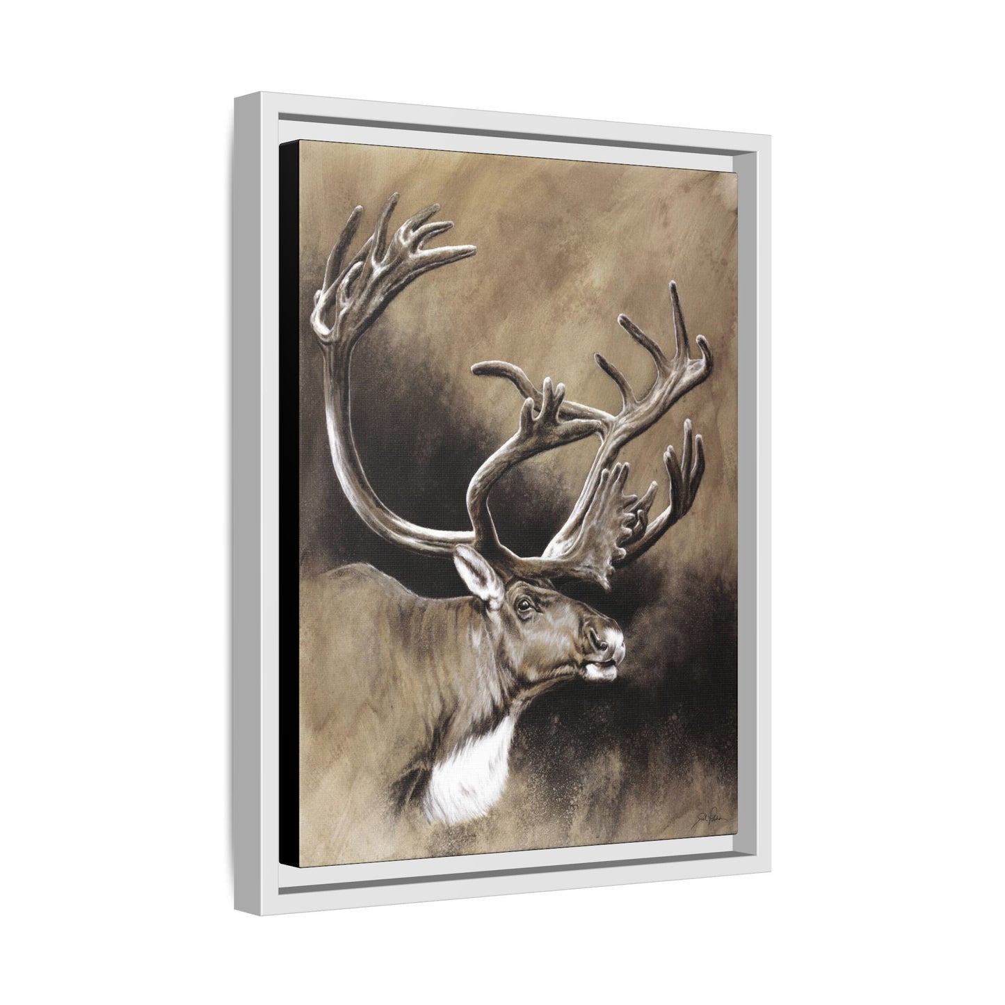 "Caribou" Framed Canvas